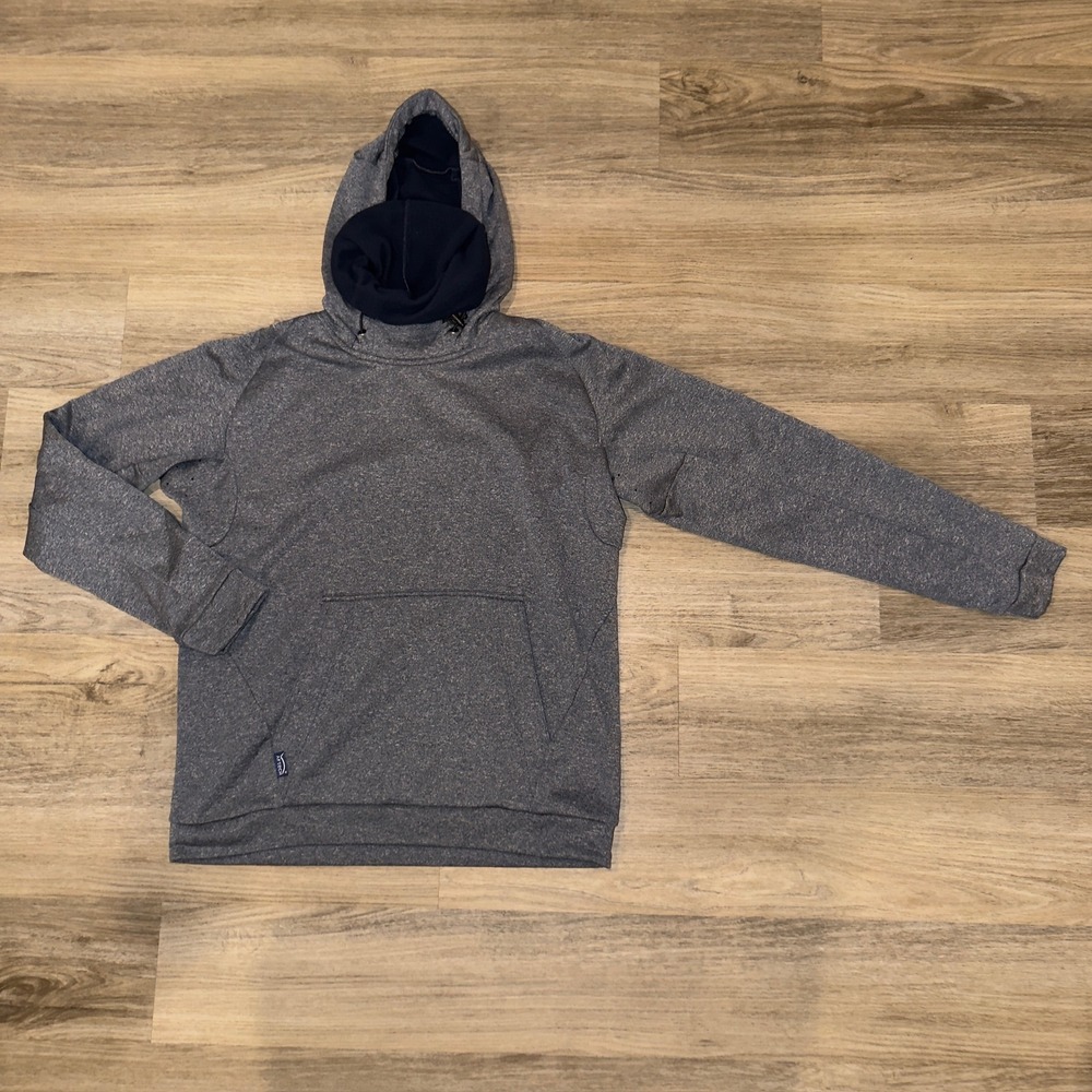 AFTCO AFTECH Reaper Fishing Hoodie Mens Gray Performance Sweatshirt Face Mask